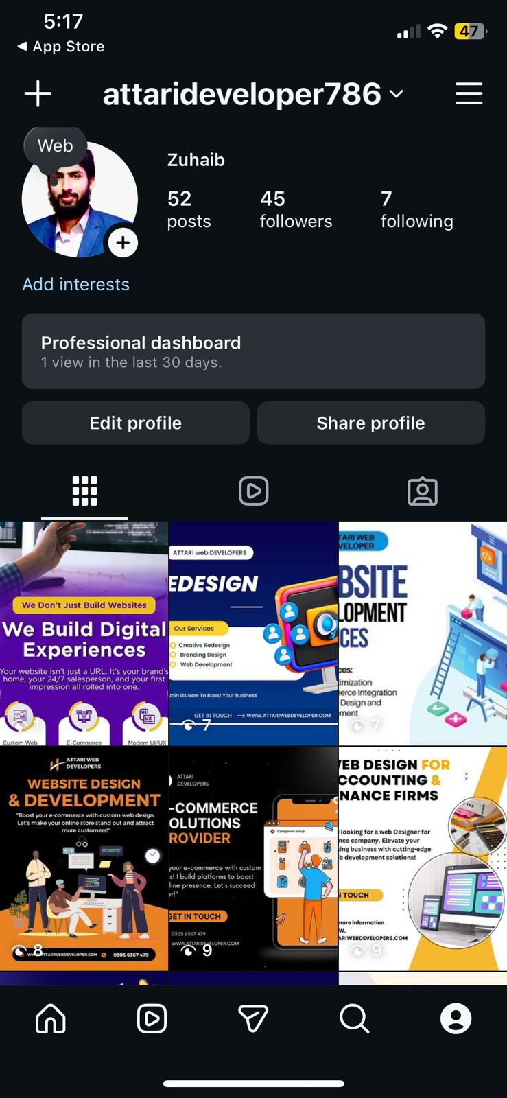 Instagram profile